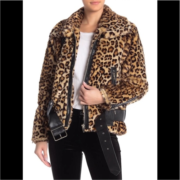 [Blank NYC] Leopard Fur Moto Jacket - Picture 4 of 6
